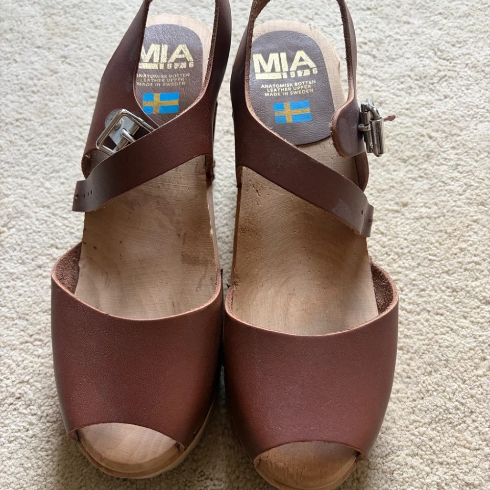 MIA Greta swedish clogs, brown leather, size 40EURO - Picture 7 of 7